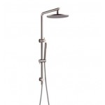 Aqua 10'' Round Brushed Nickel Shower Station Top Water Inlet(Right Angle)